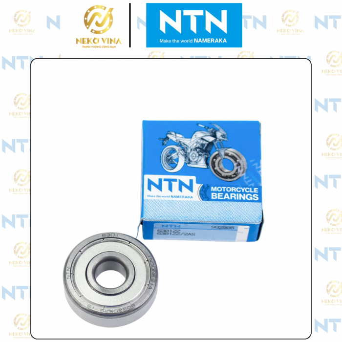 Vòng bi bạc đạn 6201 nắp thép nhập khẩu chính hãng NTN - Nhật Bản, chất liệu thép cao cấp tinh luyện bền bỉ, giảm ma sát và tiếng ồn, vòng bi dành cho xe máy